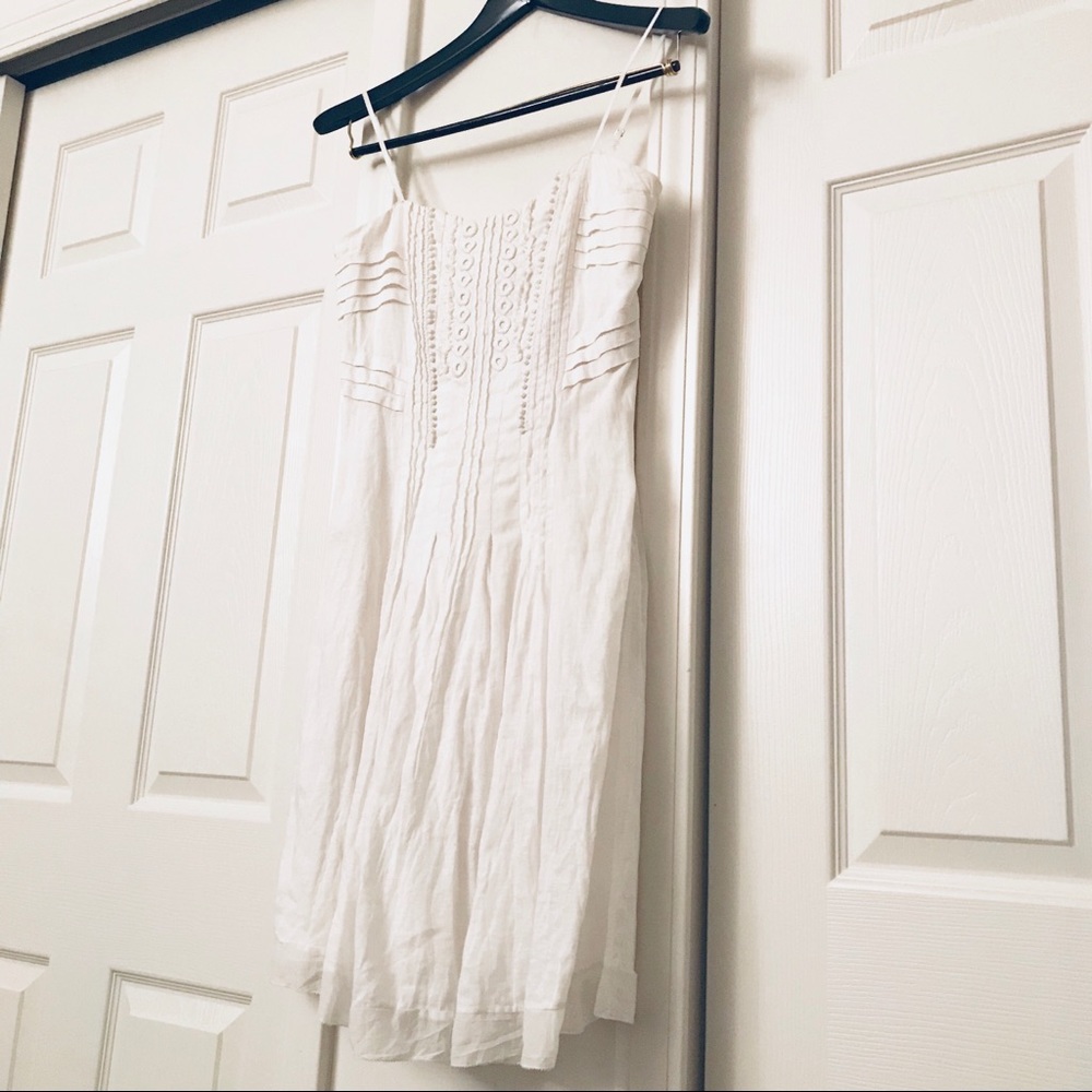 ELIE TAHARI white linen dress